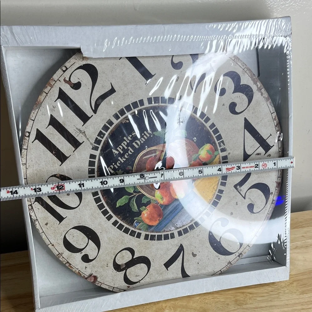 Rustic Wall Clock with Fruit Design